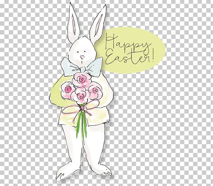 Rabbit Easter Bunny Hare Floral Design PNG, Clipart, Animated Cartoon, Art, Cartoon, Drawing, Easter Free PNG Download