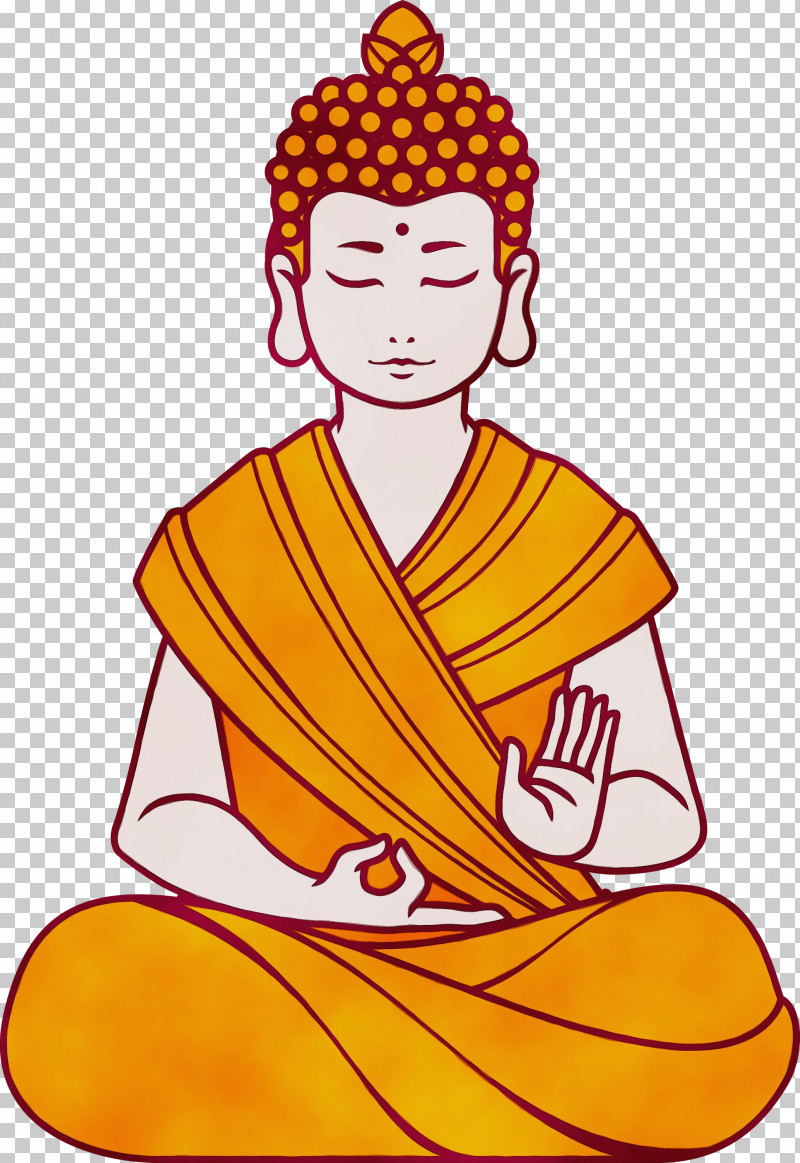 Yellow Zen Master PNG, Clipart, Bodhi, Bodhi Day, Paint, Watercolor, Wet Ink Free PNG Download