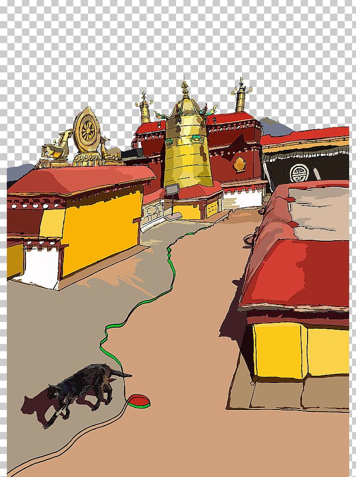 Lhasa Chagpori Temple Illustration PNG, Clipart, Art, Cartoon, Chagpori, Chinese, Chinese Wind Temple Free PNG Download