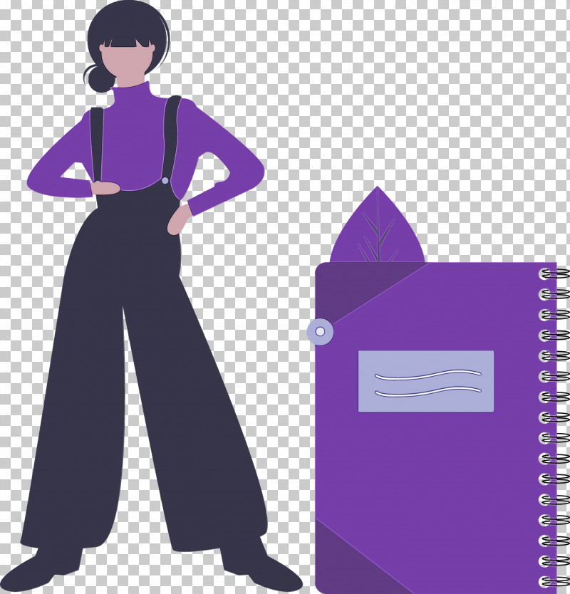 Purple Violet Standing PNG, Clipart, Girl, Notebook, Paint, Purple, Standing Free PNG Download