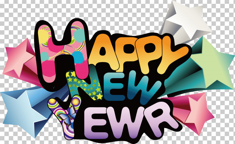 Happy New Year New Year PNG, Clipart, Graffiti, Happy New Year, Logo, New Year, Text Free PNG Download