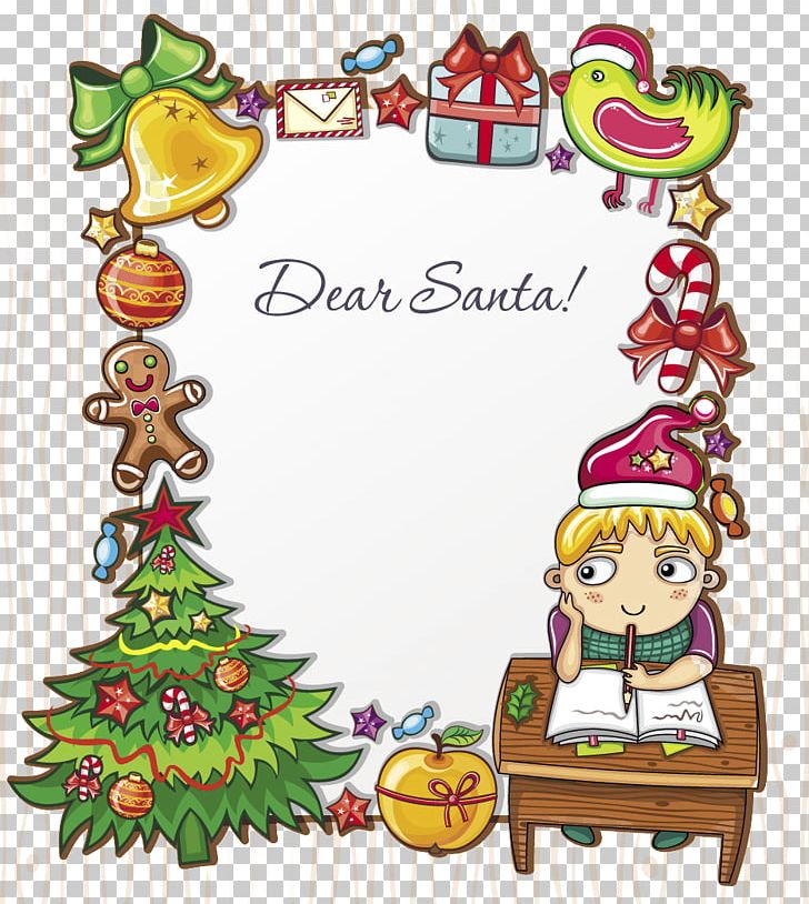 Santa Claus Letter From Santa Christmas Writing PNG, Clipart, Border, Border Frame, Cartoon, Certificate Border, Child Free PNG Download