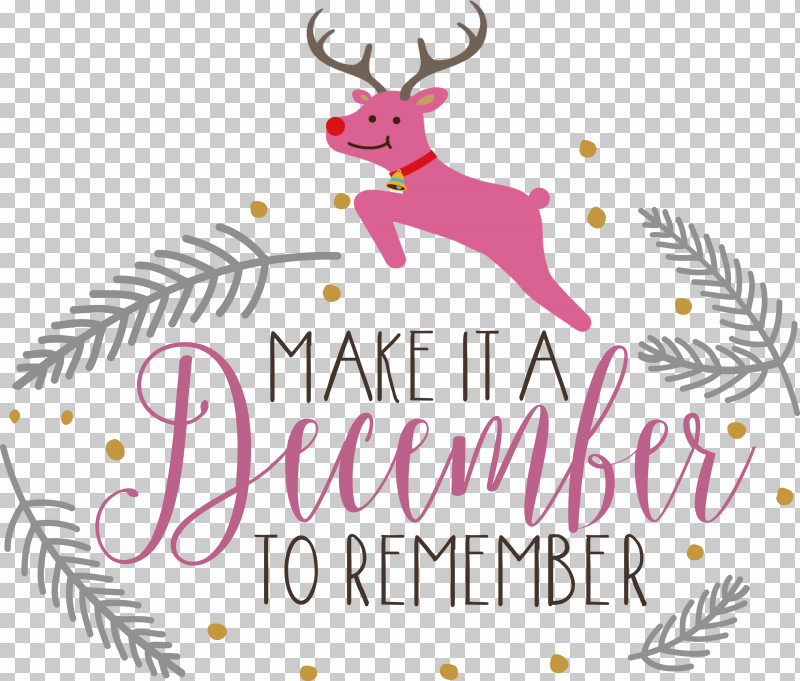 Make It A December December Winter PNG, Clipart, Antler, Christmas Card, Christmas Day, December, Deer Free PNG Download