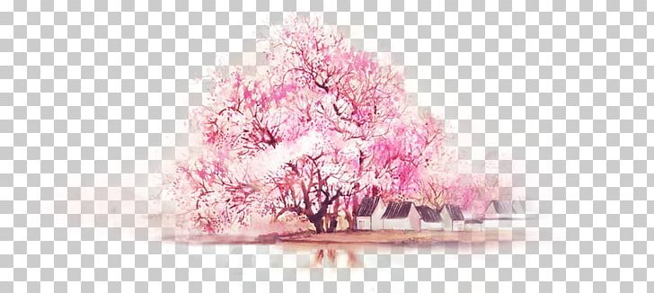 Chinoiserie Pink Watercolor Painting PNG, Clipart, Cherry Blossom, Christmas Tree, Desktop, Flower, Flower Arranging Free PNG Download