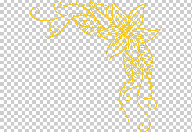 Yellow Line Line Art Pedicel Plant PNG, Clipart, Line, Line Art, Pedicel, Plant, Yellow Free PNG Download