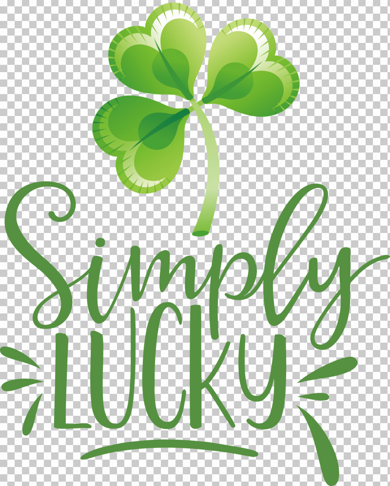 Shamrock Simply Lucky Saint Patricks Day PNG, Clipart, Clover, Flower, Green, Leaf, Line Free PNG Download