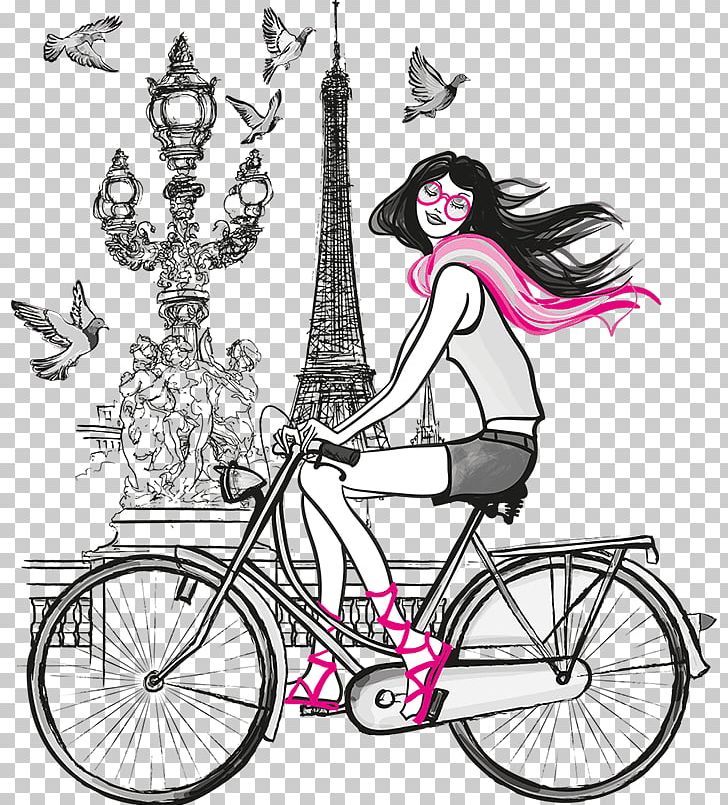 Eiffel Tower Wall Decal Bicycle PNG, Clipart, Art, Bicycle, Bicycle Accessory, Bicycle Frame, Bicycle Part Free PNG Download