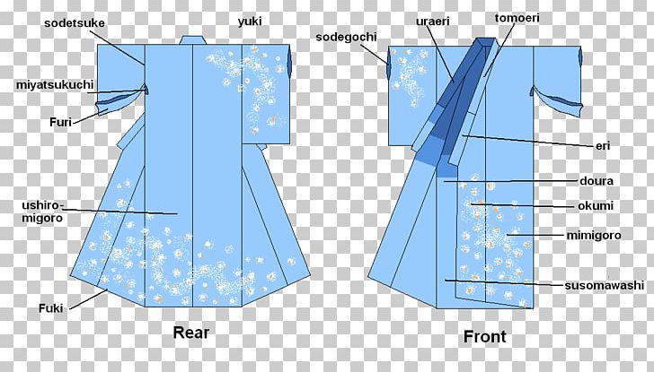 Kimono Clothing Sleeve Obi Yukata PNG, Clipart, Angle, Area, Clothing, Collar, Diagram Free PNG Download