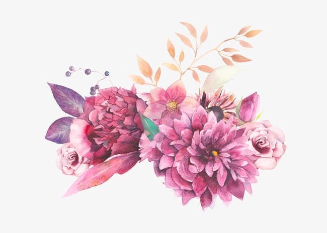 Watercolor Painted Purple Flowers PNG, Clipart, Flowers, Flowers Clipart, Hand, Hand Painted, Painted Free PNG Download