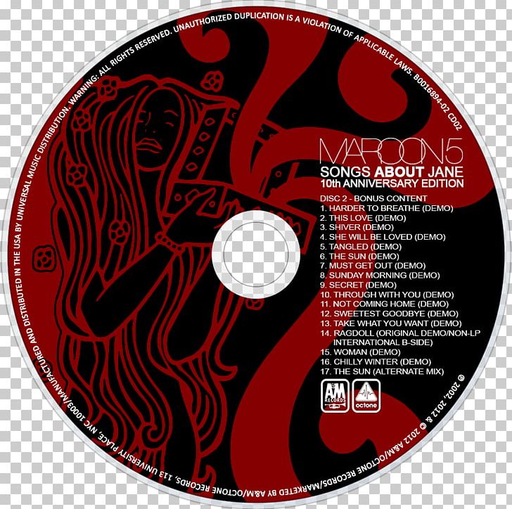Compact Disc Songs About Jane Maroon 5 Overexposed Album PNG, Clipart, 12203acoustic, Album, Album Cover, Brand, Call And Response The Remix Album Free PNG Download