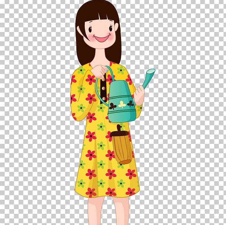 Illustration PNG, Clipart, Brown Hair, Cartoon, Clothing, Day Dress, Drawing Free PNG Download