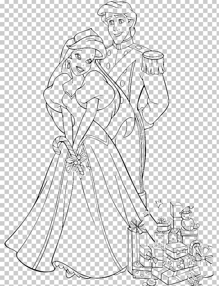 Ariel Wedding Coloring Books The Prince Wedding Coloring Book: Coloring Books For Kids Colouring Pages PNG, Clipart, Arm, Black, Black And White, Cartoon, Disney Princess Free PNG Download