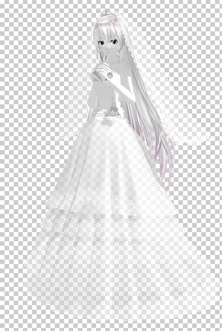 Wedding Dress Bride MikuMikuDance White PNG, Clipart, Black And White, Bridal Accessory, Bridal Clothing, Bride, Costume Free PNG Download