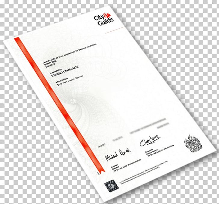 Paper City And Guilds Of London Institute City Of London Test Academic Certificate PNG, Clipart, Academic Certificate, Brand, Bs 7671, Certification, Course Free PNG Download