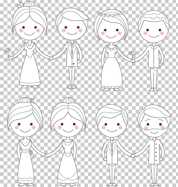 Dress White Line Art Drawing PNG, Clipart, Arm, Beautiful, Black, Black And White, Bride Free PNG Download