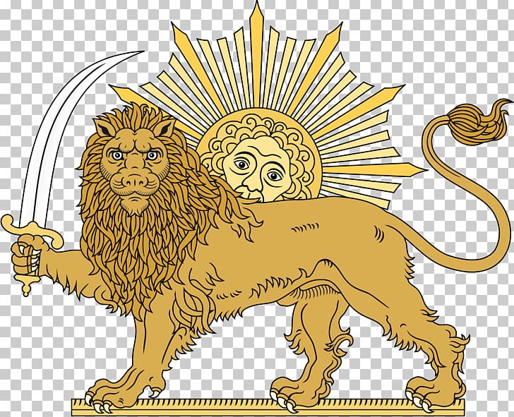Emblem Of Iran Lion And Sun Symbol Persian People PNG, Clipart, Allah, Animals, Big Cats, Carnivoran, Cat Like Mammal Free PNG Download