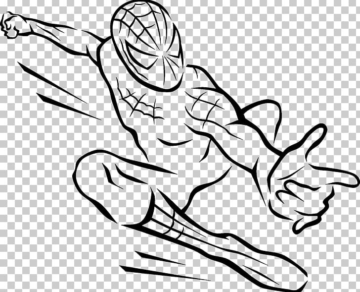 Spider-Man Thumb Homo Sapiens Superhero PNG, Clipart, Angle, Arm, Artwork, Black, Black And White Free PNG Download