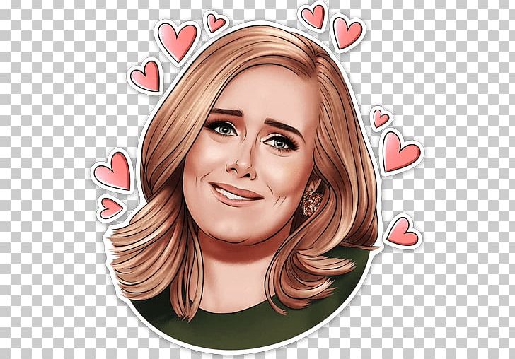 Adele Telegram Sticker Messaging Apps Eyebrow PNG, Clipart, Adele, Beauty, Brown Hair, Cartoon, Cheek Free PNG Download