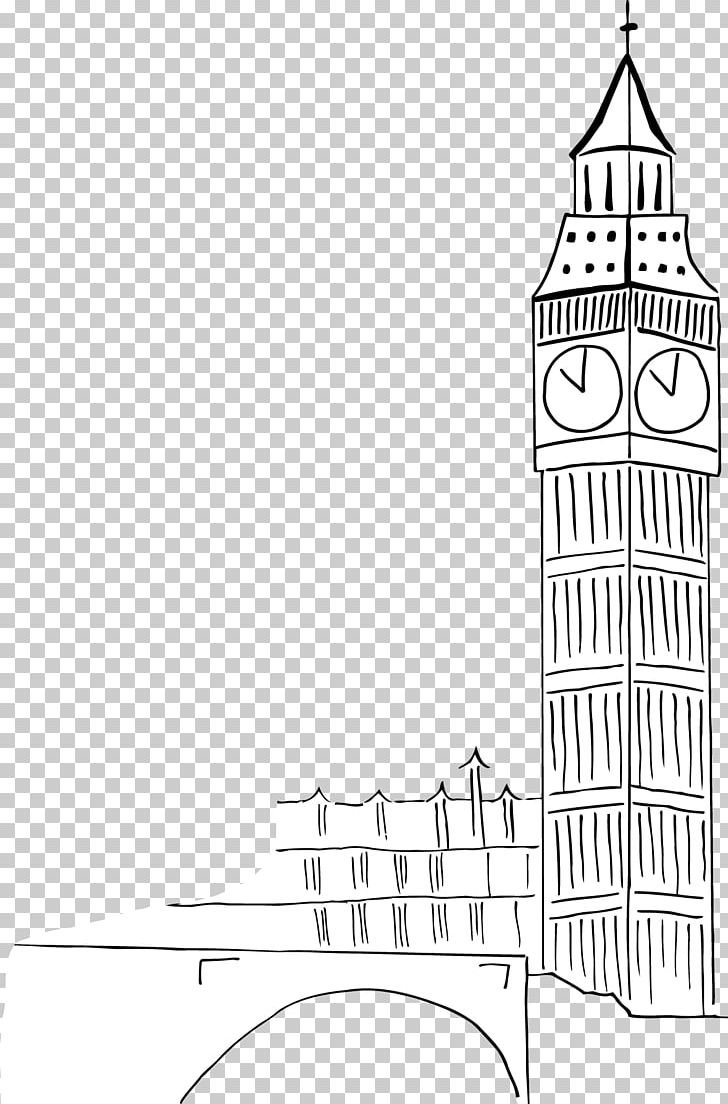 Line Art Clock Tower Drawing PNG, Clipart, Angle, Area, Artwork, Big Ben, Black And White Free PNG Download