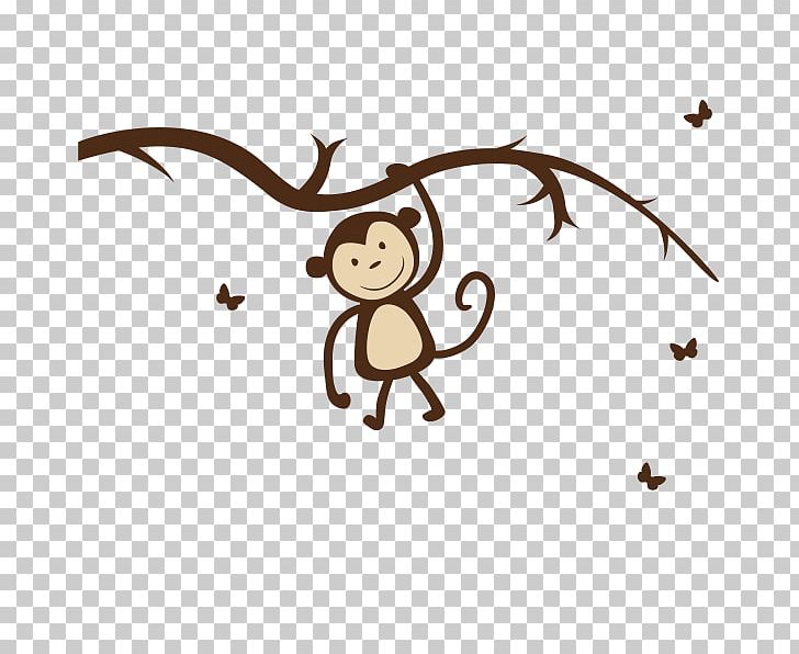 Monkey Wall Decal Sticker PNG, Clipart, Animal Figure, Animals, Artwork, Branch, Carnivoran Free PNG Download