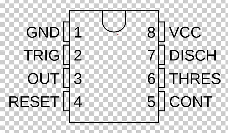 555 Timer IC Pinout Electronic Symbol Electronic Circuit Astabil Multivibrator PNG, Clipart, 555 Timer Ic, Angle, Area, Astabil Multivibrator, Black Free PNG Download