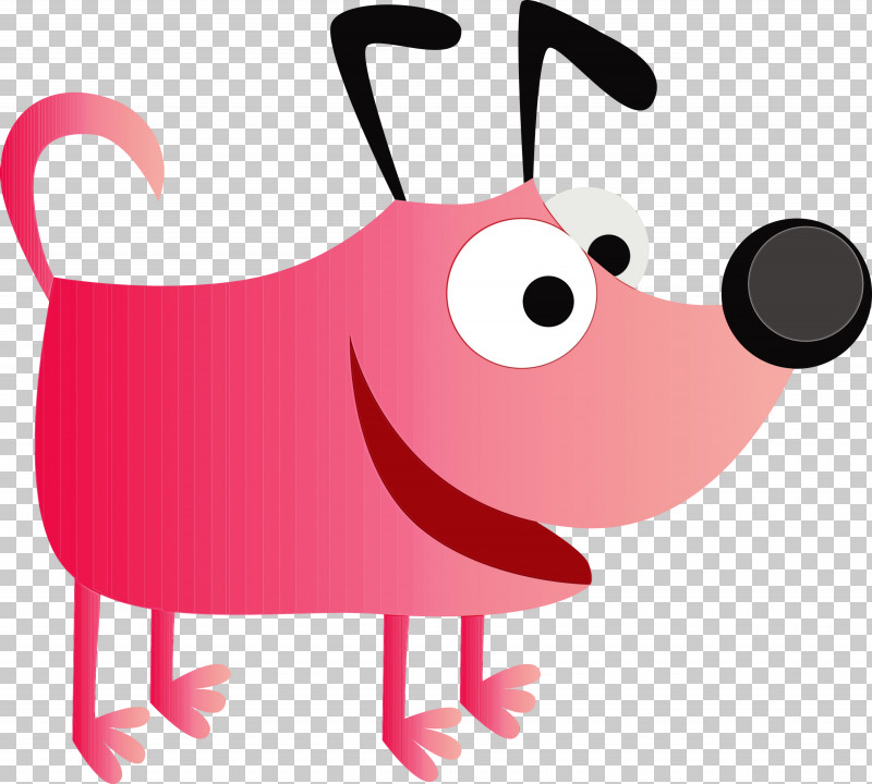 Pink Cartoon PNG, Clipart, Cartoon, Cute Cartoon Dog, Paint, Pink, Watercolor Free PNG Download