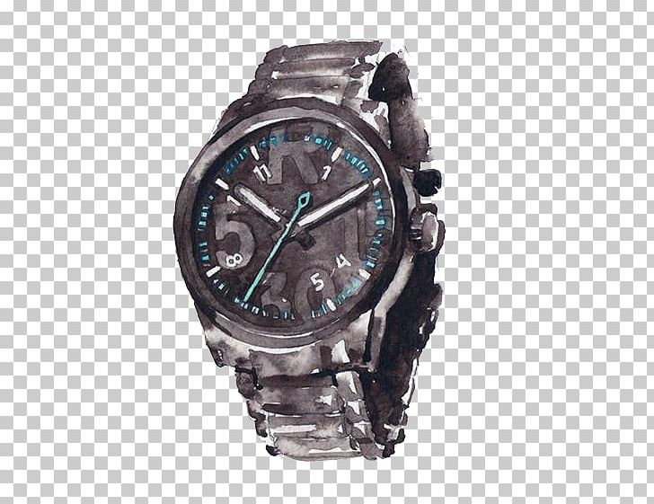 Watch Watercolor Painting Strap Illustration PNG, Clipart, Accessories, Black, Brand, Cartoon, Clock Free PNG Download