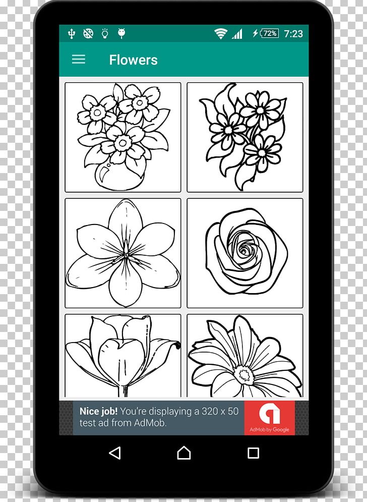 Coloring Book Android Child Flower PNG, Clipart, Android, Black And