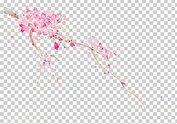 Sakura-Con Cherry Blossom Idea PNG, Clipart, Blossoms, Branch, Branches, Cartoon, Cartoon Hand Painted Free PNG Download