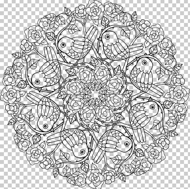 Nature Mandalas Coloring Book Drawing Adult PNG, Clipart, Adult, Ajna, Area, Art Therapy, Black And White Free PNG Download