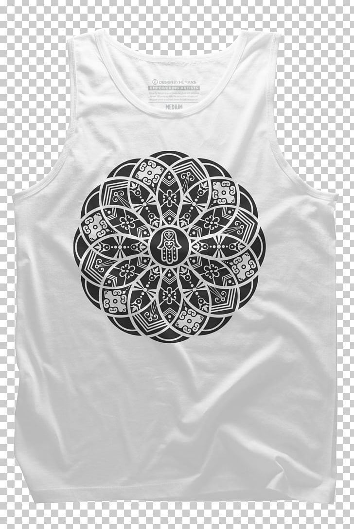 T-shirt Hoodie Hamsa Mandala Crew Neck PNG, Clipart, Black, Black And White, Bluza, Buddhism, Circle Free PNG Download