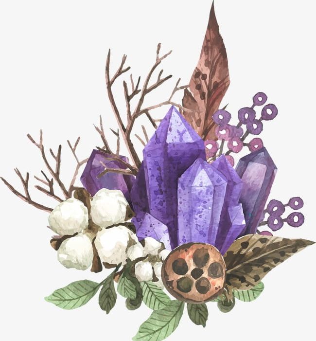 Watercolor Flower Gem PNG, Clipart, Botany, Crystal, Decoration, Flower, Flower Clipart Free PNG Download