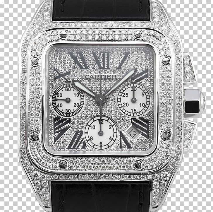 Cartier Santos 100 Watch Chronograph Diamond PNG, Clipart, Accessories, Bling Bling, Brand, Cartier, Cartier Diamond Dagger Free PNG Download