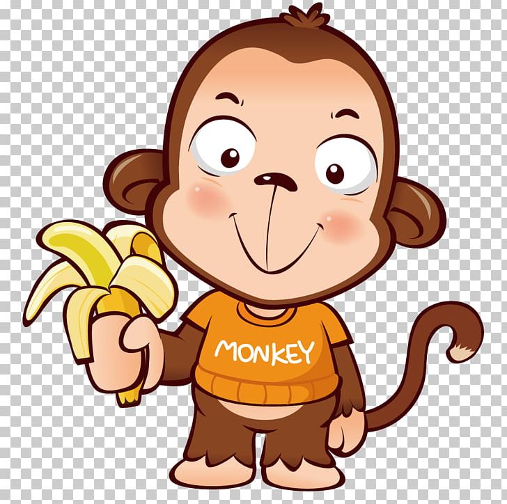 T-shirt Banana Monkey Child Fruit PNG, Clipart, Animal, Art, Bana, Banana Leaves, Bananas Vector Free PNG Download