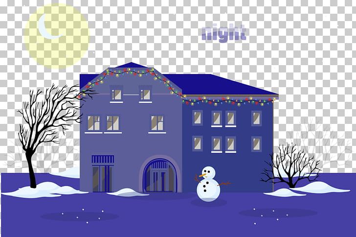 Winter Night PNG, Clipart, Architecture, Art, Blue, Building, Cold Free PNG Download
