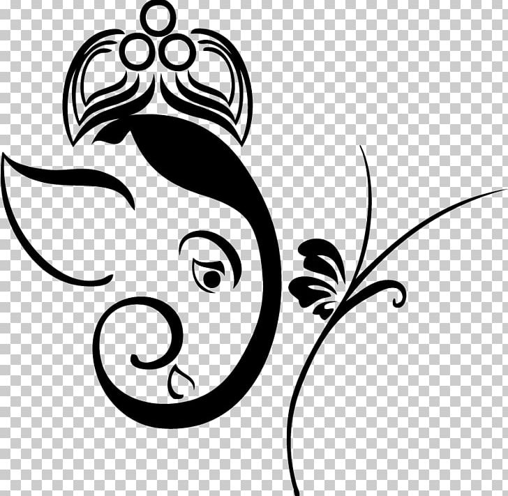 Ganesha Wall Decal Sticker PNG, Clipart, Black, Black And White, Chaturthi, Circle, Decal Free PNG Download