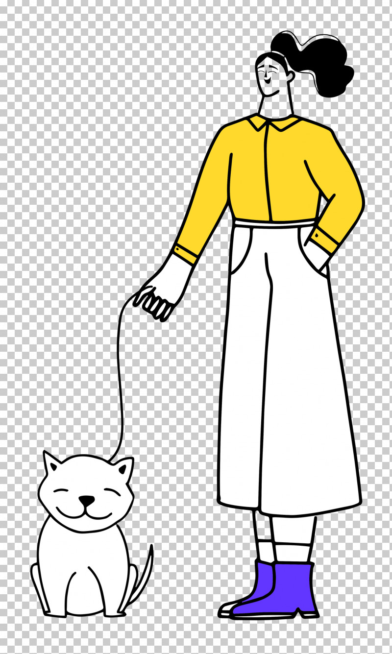 Walking The Dog PNG, Clipart, Clothing, Happiness, Joint, Line, Line Art Free PNG Download