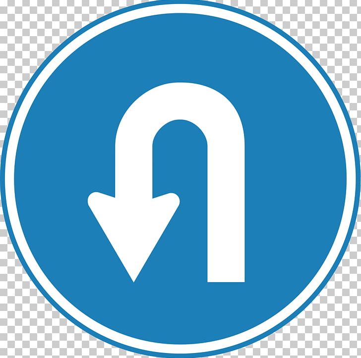 U-turn Traffic Sign PNG, Clipart, Area, Blue, Brand, Circle, Information Free PNG Download