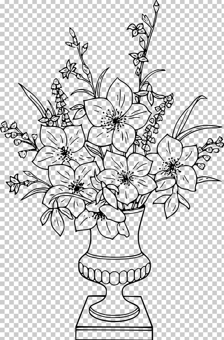 Flowers In A Vase A Vase Of Flowers Drawing PNG, Clipart, Black And White, Branch, Coloring Book, Cut Flowers, Flora Free PNG Download