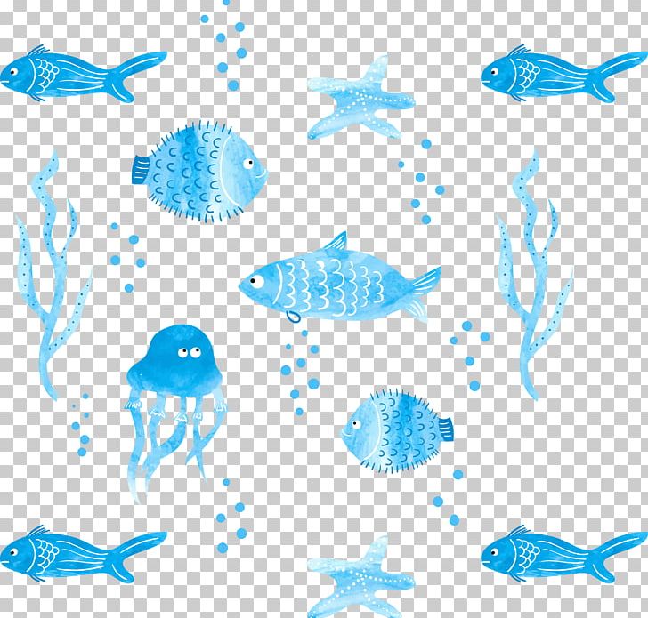 Loose Watercolor Watercolor Painting Fish Illustration PNG, Clipart, Biological Vector, Blue, Blue Abstract, Cartoon, Mammal Free PNG Download