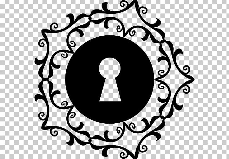 Floral Design Keyhole Drawing PNG, Clipart, Area, Art, Artwork, Black, Black And White Free PNG Download