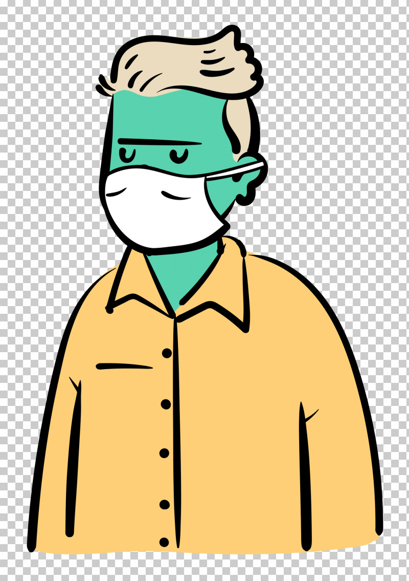 Man Medical Mask Coronavirus PNG, Clipart, Cartoon, Character, Coronavirus, Happiness, Headgear Free PNG Download