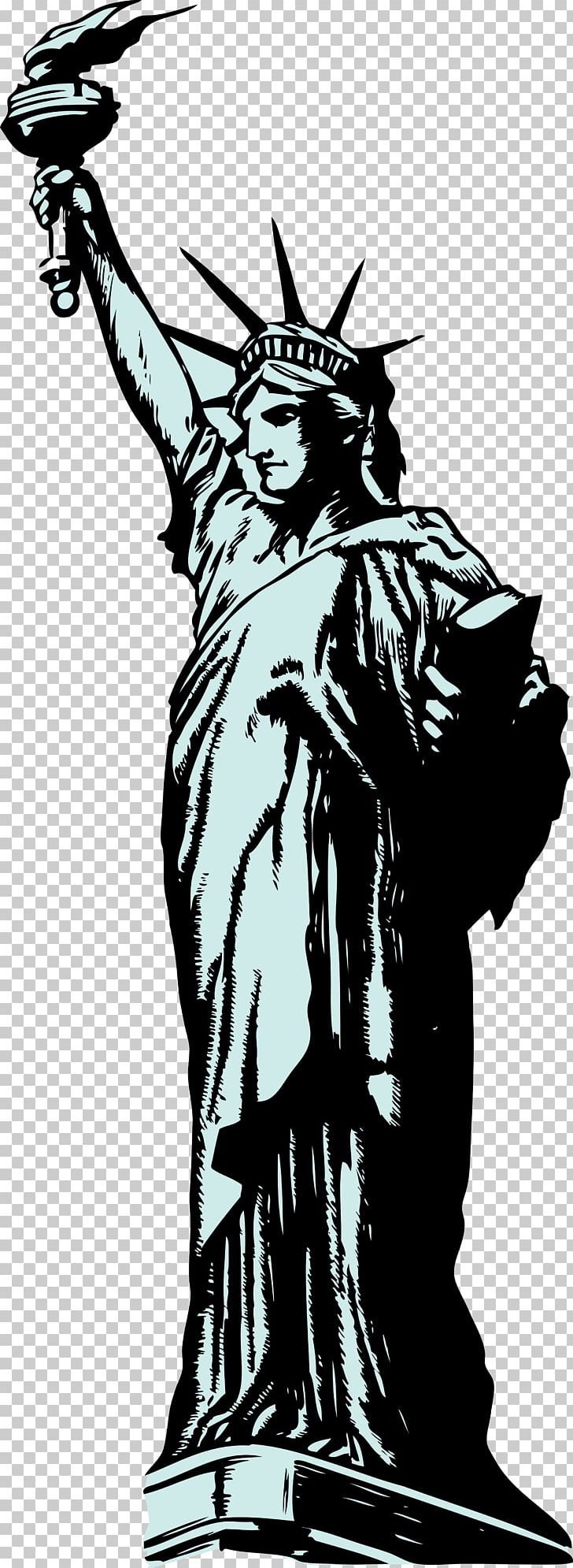Statue Of Liberty PNG, Clipart, Art, Black And White, Cartoon, Drawing, Fictional Character Free PNG Download