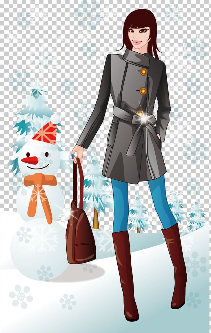 Winter Clothing Bag Graphic Arts PNG, Clipart, Encapsulated Postscript, Fashion, Fashion Design, Fictional Character, Girl Free PNG Download
