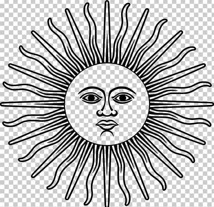 Flag Of Argentina Sun Of May PNG, Clipart, Artwork, Black And White, Circle, Emotion, Eye Free PNG Download