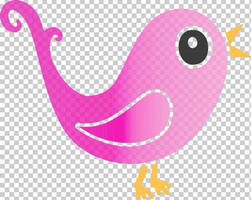 Pink Cartoon Violet Bird Water Bird PNG, Clipart, Beak, Bird, Cartoon, Cartoon Bird, Paint Free PNG Download