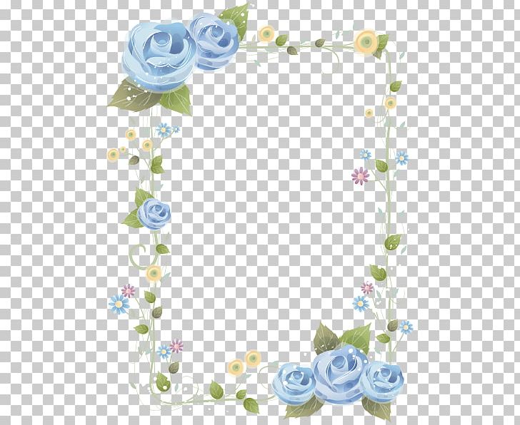 Borders And Frames Blue Rose PNG, Clipart, Blue, Border, Borders And ...