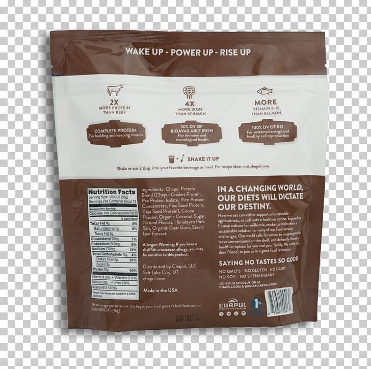 Nutrient Cricket Flour Milkshake Protein Dietary Fiber PNG, Clipart, Bodybuilding Supplement, Brand, Chocolate, Cricket, Cricket Flour Free PNG Download
