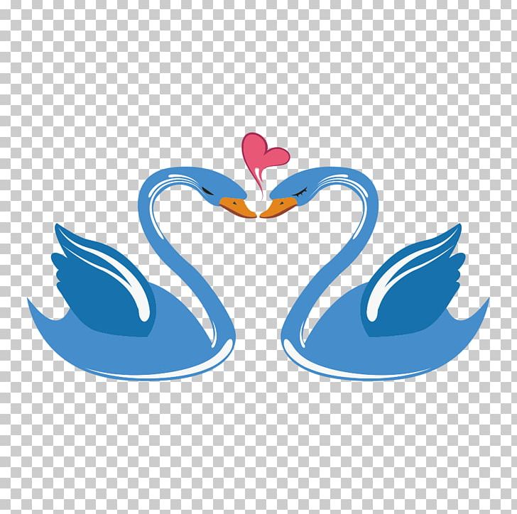 Swan Love Cartoon PNG, Clipart, Animals, Beak, Blue, Cartoon, Donald Duck Free PNG Download