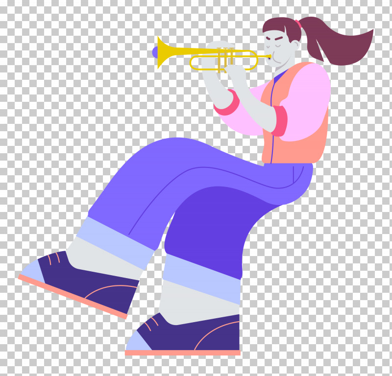 Playing The Trumpet Music PNG, Clipart, Behavior, Cartoon, Character, Human, Line Free PNG Download